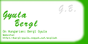 gyula bergl business card